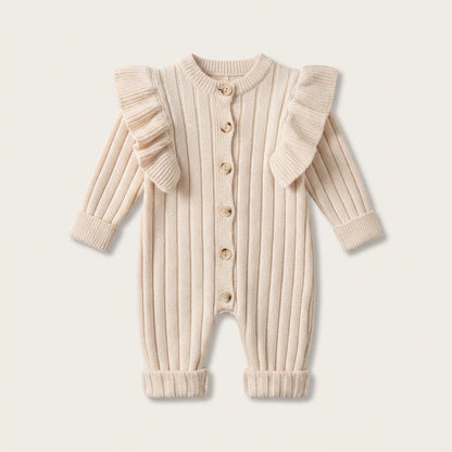 Ruffle Knit Baby Jumpsuit