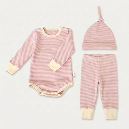 Striped Bodysuit Pants and Hat Set