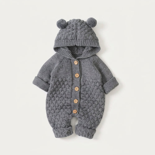 Bear Hood Knitted Romper