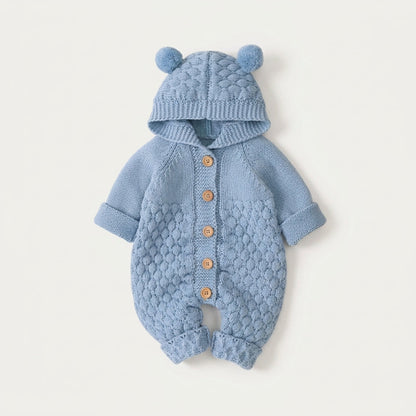 Bear Hood Knitted Romper