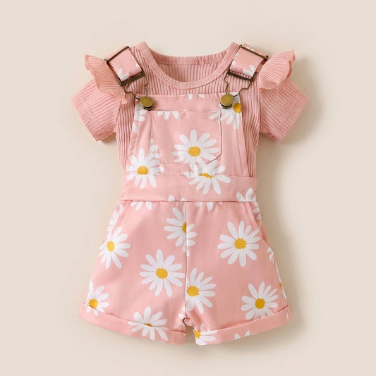 Sunflower Top and Romper Set