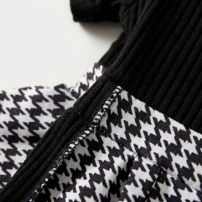 Houndstooth Romper Three Piece Set