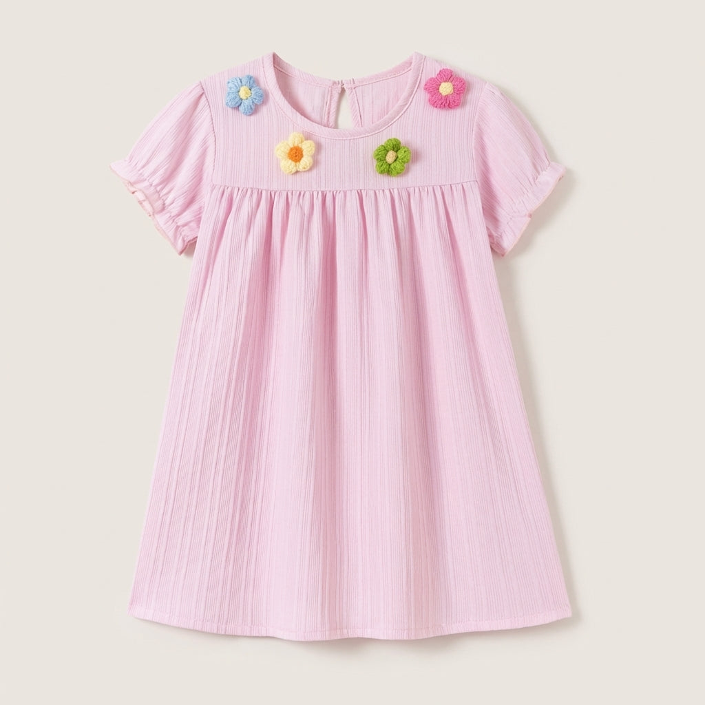 Short Sleeve Flower Dress