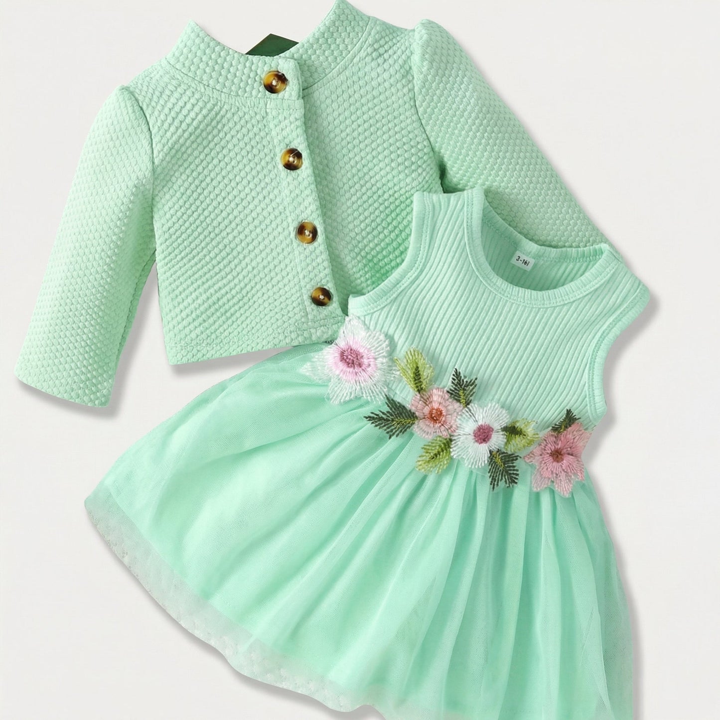 Baby Floral Dress and Cardigan Set