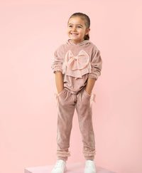 Caramelo Pink Velour Tracksuit Tulle Bow 0314199