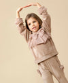 Caramelo Beige Velour Tracksuit With Tulle Bow 0314199