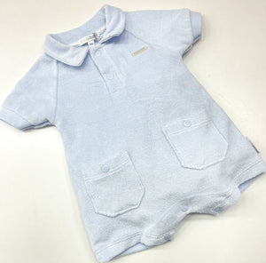 Blues Baby Pale Blue Terry Towelling Romper BB1254