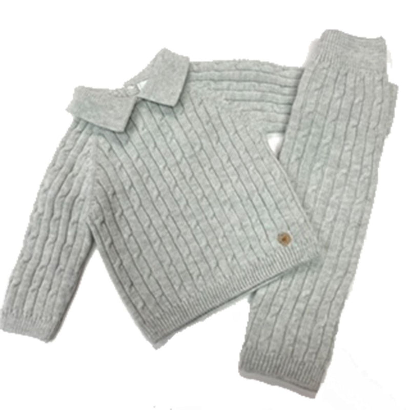 Martin Aranda grey Cable Knit Polo Set