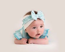 Load image into Gallery viewer, Little A KELLY Bright White Stripe Seersucker Headband LA24211
