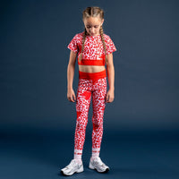 Bonini SPRINT Red Leopard Print Sport Legging BNA209