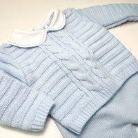 Sardon Baby Blue Knitted Jumper And Pants Set 024MC195