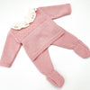 Sardon Dusky Pink Knitted Jumper And Pants Set 024MC187