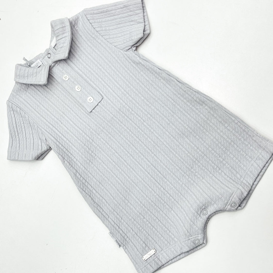 Blues Baby Boys Grey Cable Romper BB1274