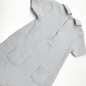 Blues Baby Boys Grey Cable Romper BB1274