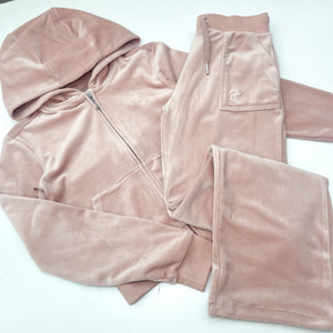 Juicy Couture Rose Pink Wide Leg Zip Up Tracksuit