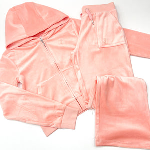 Juicy Couture Peach Wide Leg zip Up Tracksuit