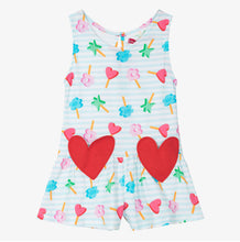 Load image into Gallery viewer, Agatha Blue Printed Heart Playsuit
