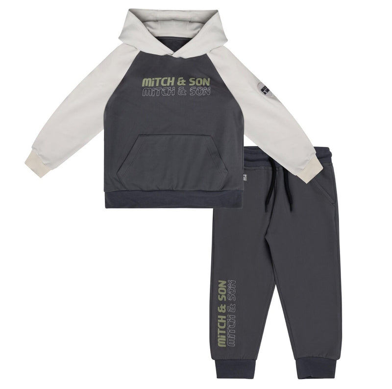 Mitch & Son CRAIG Dark Grey Raglan Hoodie Tracksuit MS24607