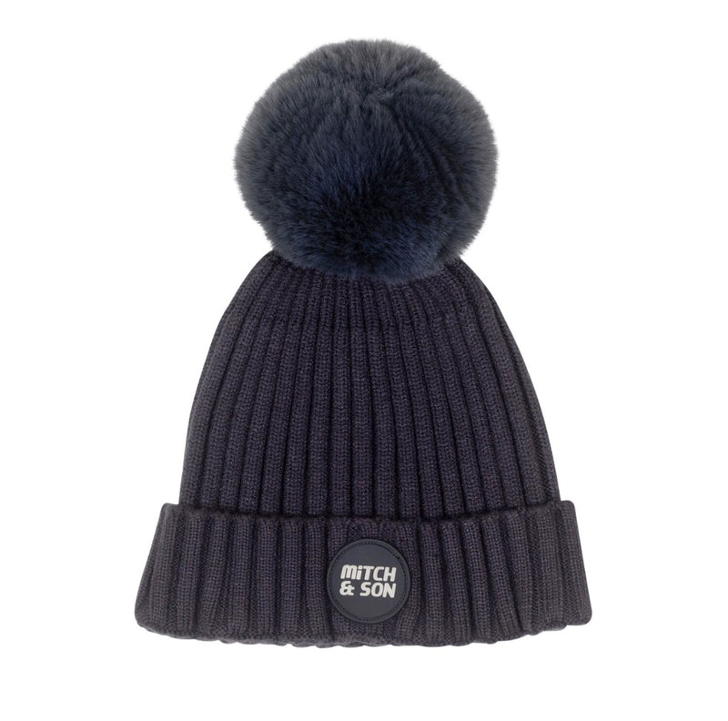 Mitch & Son CADEN Dark Grey Fur Pom Pom Hat MS24620