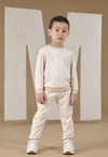 Mitch & Son ADDY Beige Badge Crewneck Tracksuit MS24407