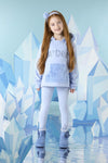 ADee PEACHES Iced Blue Faux Fur Detail Hoody Set W241503