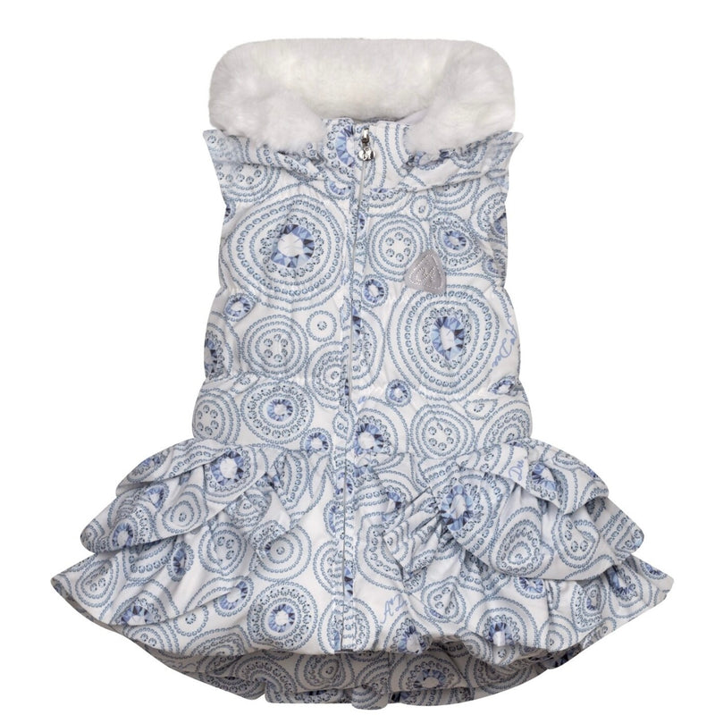 ADee PENNY Snow White Diamond Print Gilet W241301