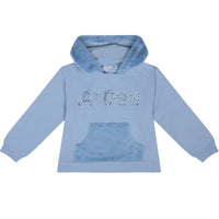 ADee PEACHES Iced Blue Faux Fur Detail Hoody Set W241503