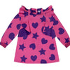 ADee TREASURE Hot Pink Hearts And Stars Print Frill Dress W244713