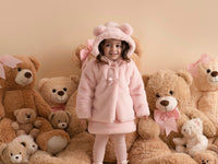 Little A GABRIELLA Baby Pink Faux Fur Hooded Jacket LA24304