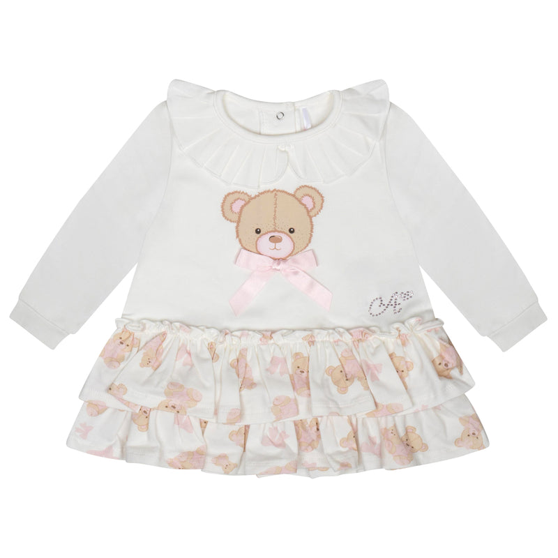 Little A GLORIA Snow White Bear Print Frill Dress LA24310