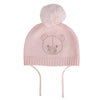 Little A GLYNNE Baby Pink Bear Knitted Pom Pom Hat LA24316