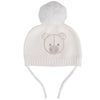 Little A GLYNNE Snow White Bear Knitted Pom Pom Hat LA24316