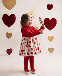 Little A HARLOW Red Heart Print Dress LA24407