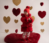 Little A HAVEN Red Heart Pom Pom Hat LA24418