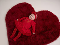 Little A HARMONY Red Heart Faux Fur Dress LA24406