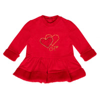 Little A HARMONY Red Heart Faux Fur Dress LA24406