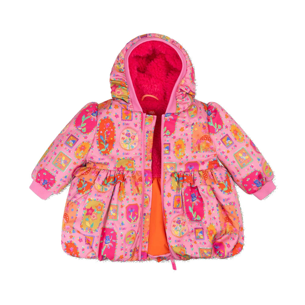 Oilily Charming Pink Printed Coat YF24GCO001 Scamps Kidswear