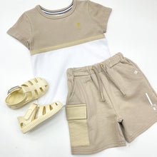 Load image into Gallery viewer, Caramelo Beige Crew Neck Waffle Cotton Leisure Set 343120
