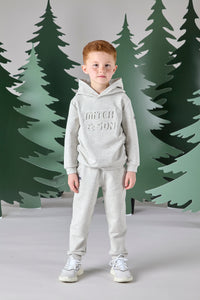 Mitch & Son CHASE Light Grey HOODIE Embossed Tracksuit MS24609