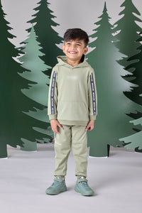 Mitch & Son CARSON Khaki Hoodie Tracksuit With Tape Detail MS24608