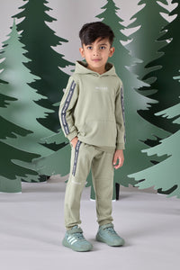 Mitch & Son CARSON Khaki Hoodie Tracksuit With Tape Detail MS24608