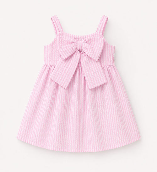 Pink Stripe Bow Dress