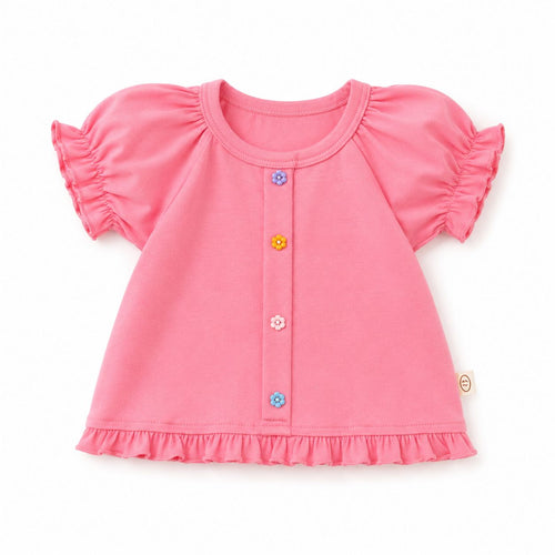 Flower Button Tee