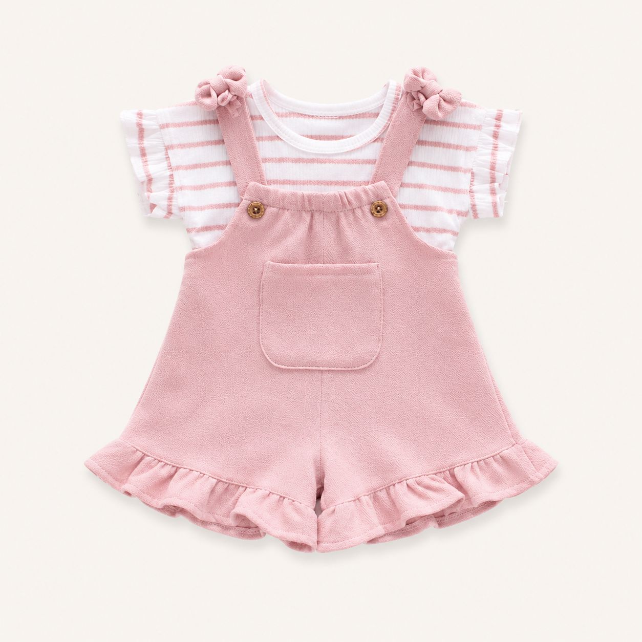 Pink Ruffle Romper Set