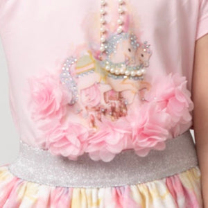 Caramelo Girls Pink  Diamante Carousel Skirt Set. 012289