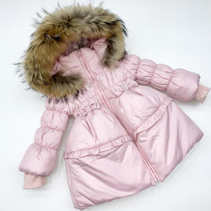 BUFI WINTER Pink Bow Baby Girls Coat