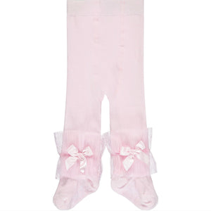 Little A 'ELENORA' Baby Pink Tulle Frill Tights LA22324