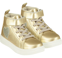 Load image into Gallery viewer, AW22 ADEE ‘SWEETHEART’ Light Gold Glitter High Tops W225103
