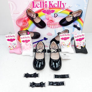 Lelli Kelly Black Patent Leather ‘BLOSSOM UNICORN’ Strap School shoes LK8253