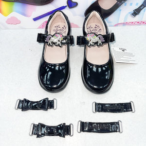 Lelli Kelly Black Patent Leather ‘BLOSSOM UNICORN’ Strap School shoes LK8253